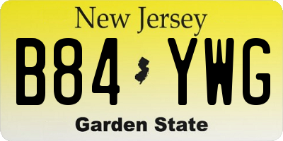 NJ license plate B84YWG
