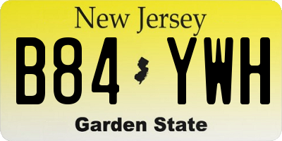 NJ license plate B84YWH