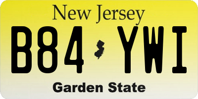 NJ license plate B84YWI