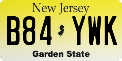 NJ license plate B84YWK