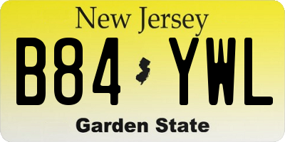 NJ license plate B84YWL