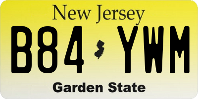 NJ license plate B84YWM