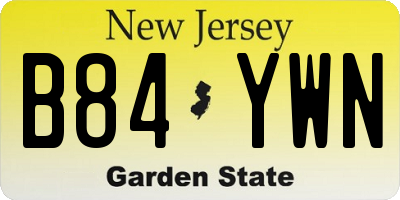 NJ license plate B84YWN