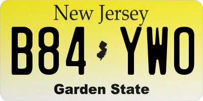 NJ license plate B84YWO