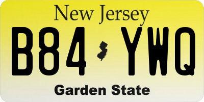NJ license plate B84YWQ