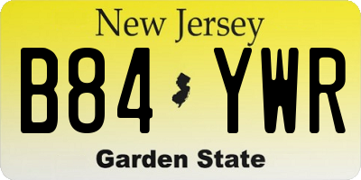 NJ license plate B84YWR