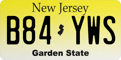 NJ license plate B84YWS