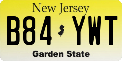 NJ license plate B84YWT