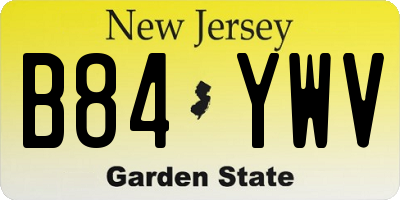 NJ license plate B84YWV