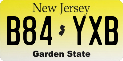 NJ license plate B84YXB