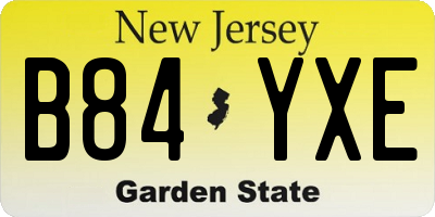 NJ license plate B84YXE