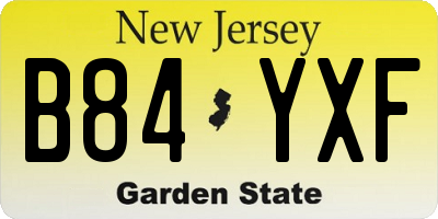 NJ license plate B84YXF