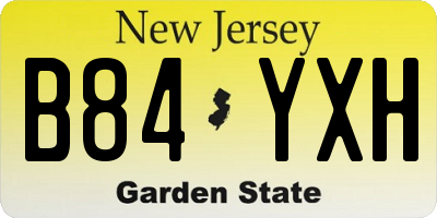 NJ license plate B84YXH