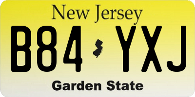NJ license plate B84YXJ