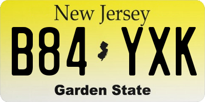 NJ license plate B84YXK