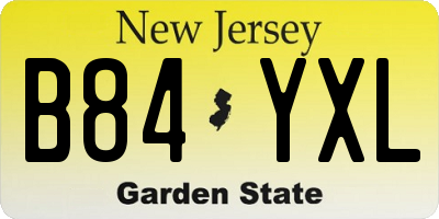 NJ license plate B84YXL
