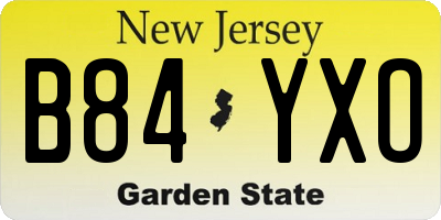 NJ license plate B84YXO
