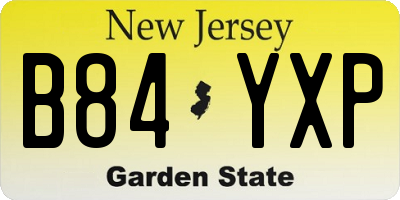 NJ license plate B84YXP
