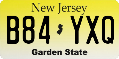 NJ license plate B84YXQ