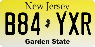 NJ license plate B84YXR