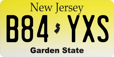 NJ license plate B84YXS