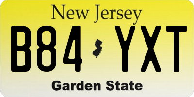NJ license plate B84YXT