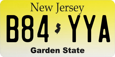 NJ license plate B84YYA