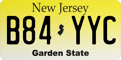 NJ license plate B84YYC