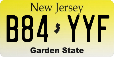 NJ license plate B84YYF