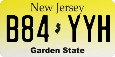 NJ license plate B84YYH