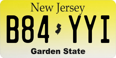 NJ license plate B84YYI