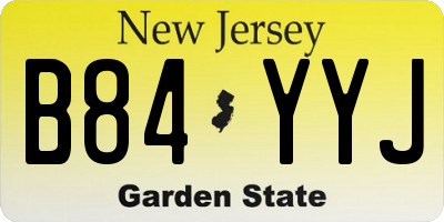 NJ license plate B84YYJ