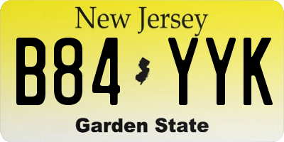NJ license plate B84YYK