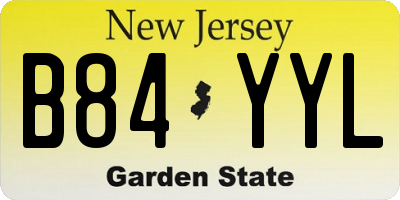 NJ license plate B84YYL