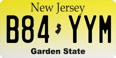 NJ license plate B84YYM
