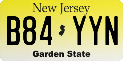 NJ license plate B84YYN