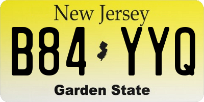 NJ license plate B84YYQ