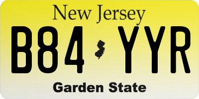 NJ license plate B84YYR