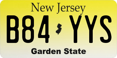 NJ license plate B84YYS