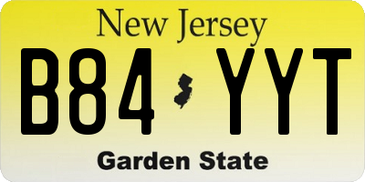 NJ license plate B84YYT