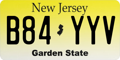 NJ license plate B84YYV