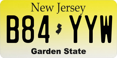 NJ license plate B84YYW
