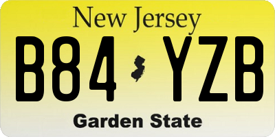 NJ license plate B84YZB