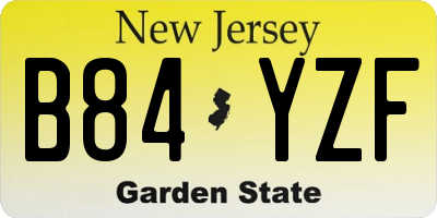 NJ license plate B84YZF