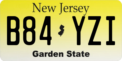 NJ license plate B84YZI