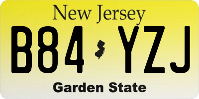 NJ license plate B84YZJ