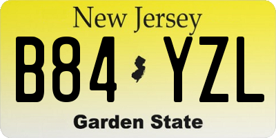 NJ license plate B84YZL
