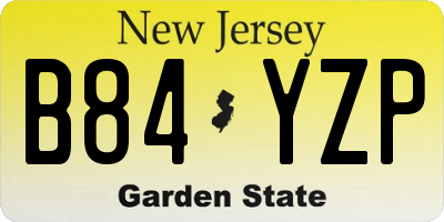 NJ license plate B84YZP