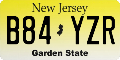 NJ license plate B84YZR