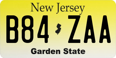 NJ license plate B84ZAA